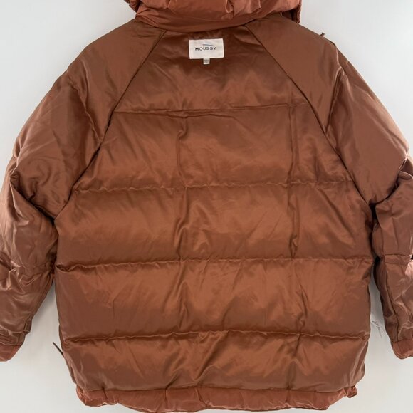 Moussy Puffer Jacket Detachable Hood Insulated Terracotta Free/ One Size - Picture 5 of 15